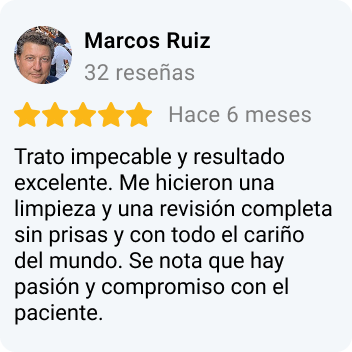 valoración paciente dentista Pueblo Nuevo Madrid