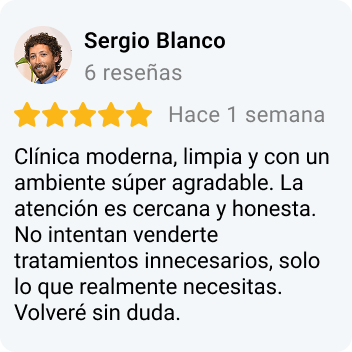 Opinión de paciente clínica dental Moreno Lara
